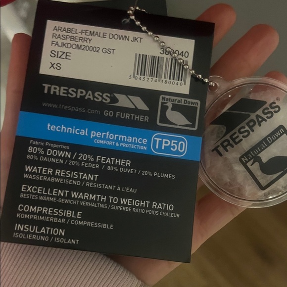 Trespass Vibrant Raspberry Quilted Jacket - Picture 3 of 5